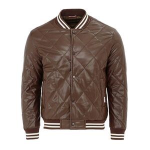 Firetrap Mens Snap Bomber Jacket / Coffee
